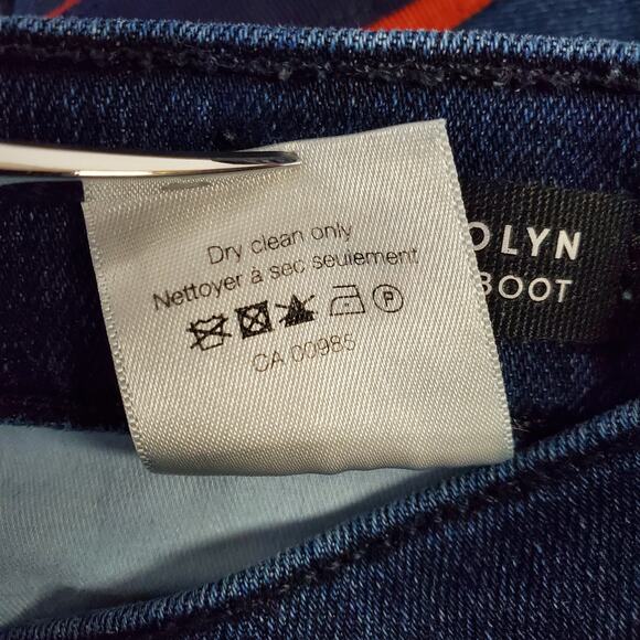 VERONICA BEARD Women's Carolyn 10" Baby Boot Jeans Size 24 Midnight Tux Stripe - Picture 7 of 9